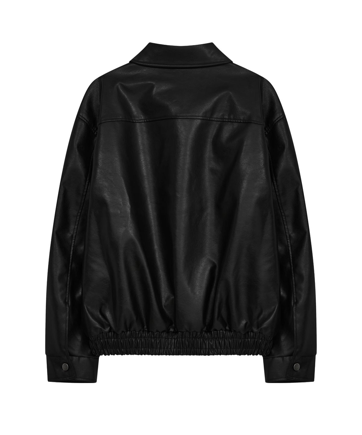효지(HYOJI) 26 FW 레더 미니멀 블루종 크롭 자켓 (블랙)