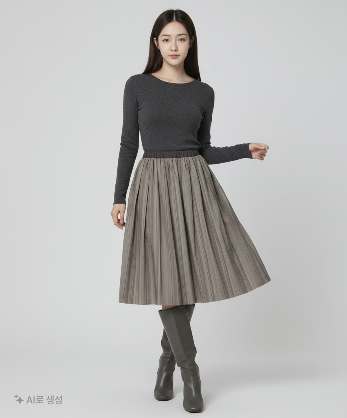아모멘토(AMOMENTO) STRIPE LAYERED SKIRT 0