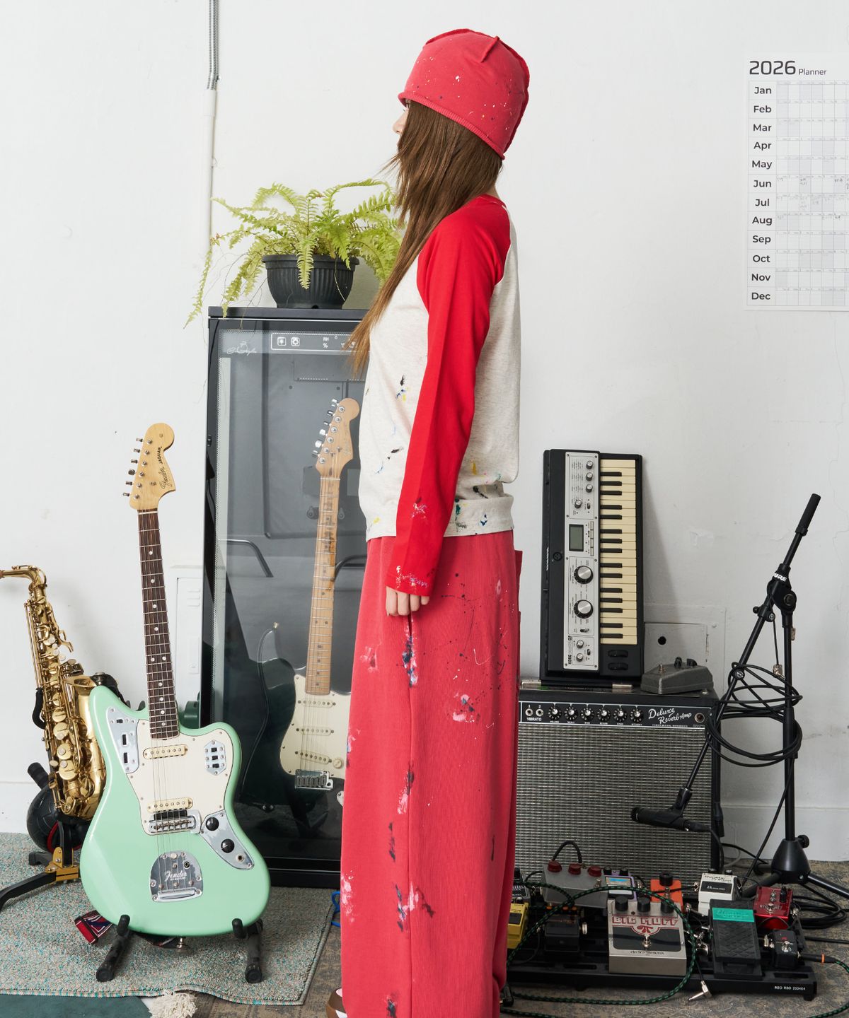 낫뉴(NOT NEW) Painting Raglan Sleeve Red