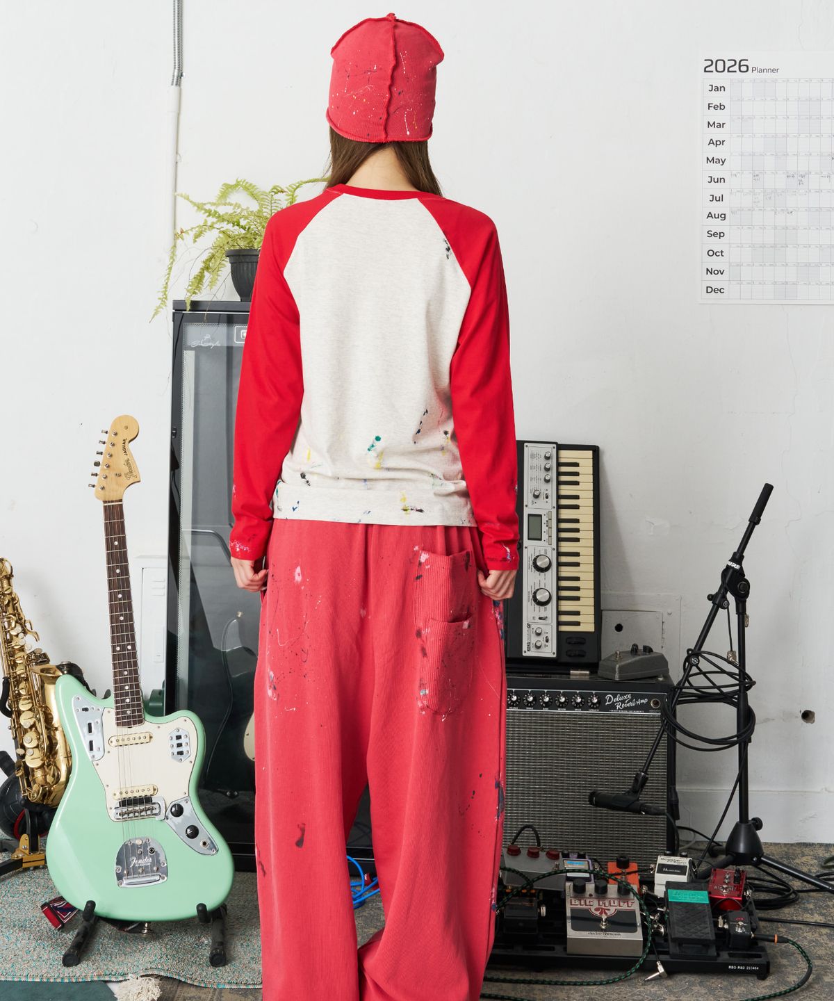 낫뉴(NOT NEW) Painting Raglan Sleeve Red