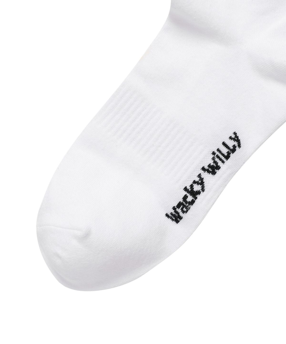 와키윌리(WACKY WILLY) 타이포 자수 양말 (3PACK) 화이트