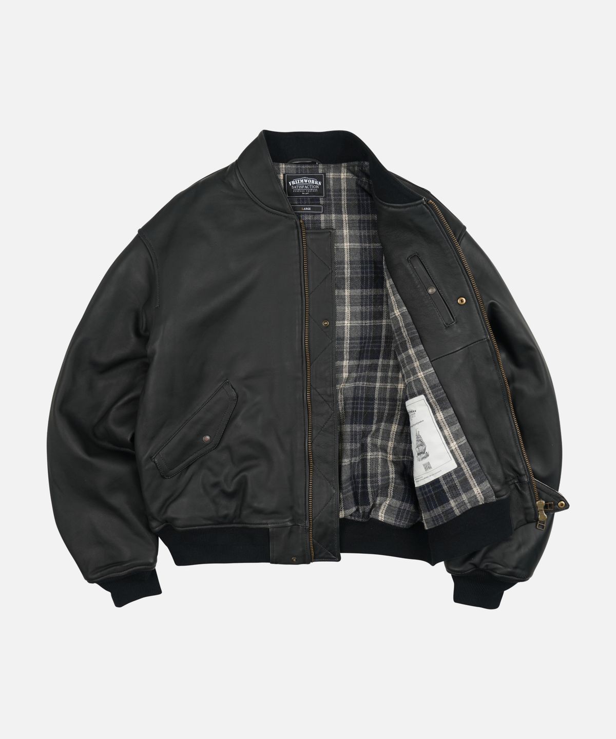프리즘웍스(FRIZMWORKS) LAMBSKIN FLIGHT JACKET _ BLACK