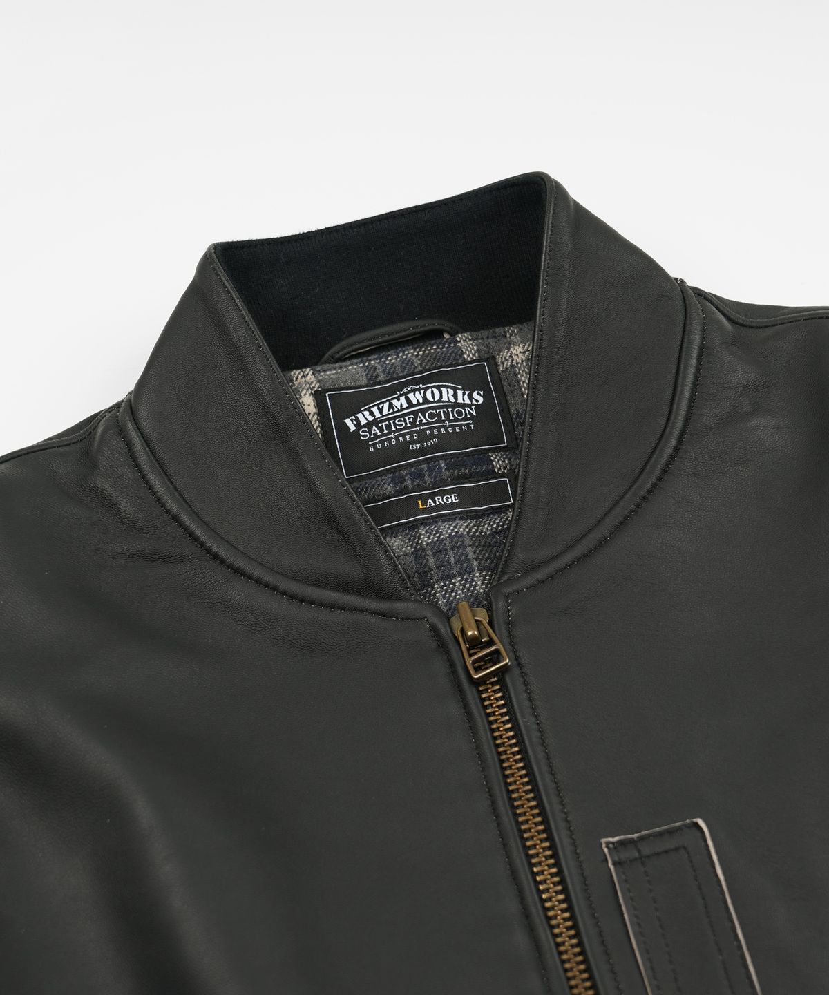 프리즘웍스(FRIZMWORKS) LAMBSKIN FLIGHT JACKET _ BLACK