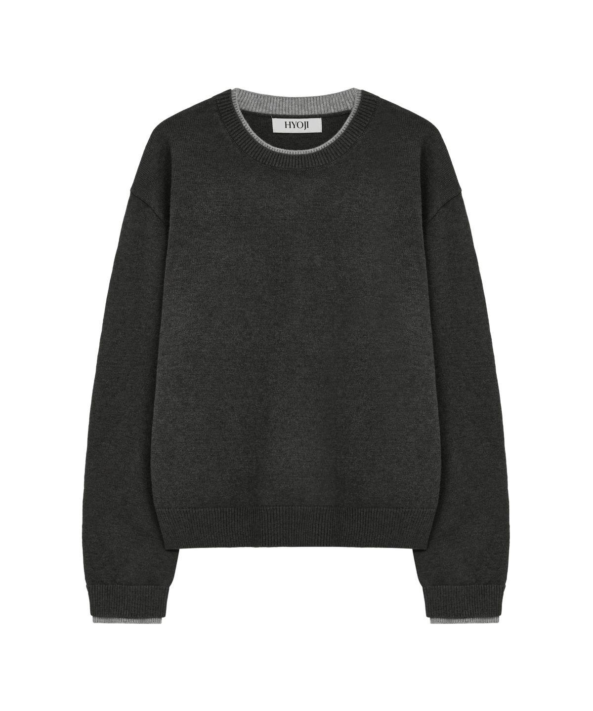 효지(HYOJI) 26 FW 워셔블 소프트 터치 라운드 레이어드 크롭 니트 (4컬러)