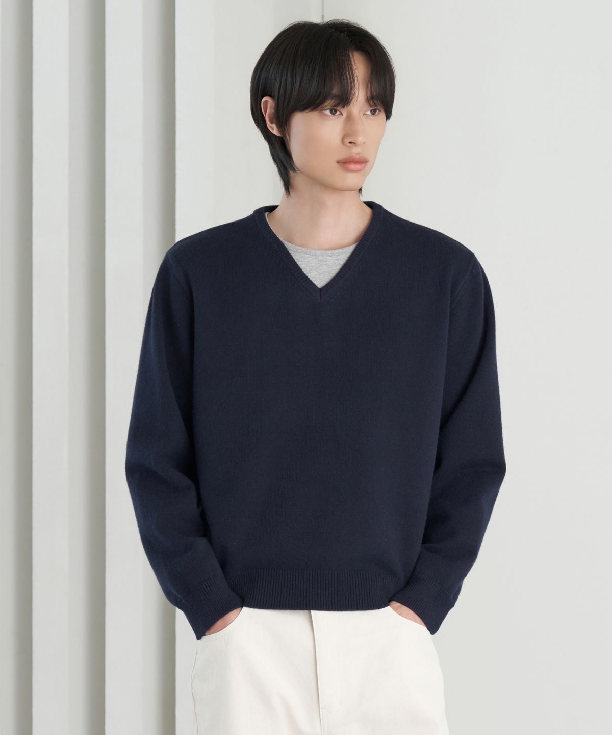 효지(HYOJI) 26 FW 워셔블 소프트 터치 브이넥 크롭 니트 (5컬러)