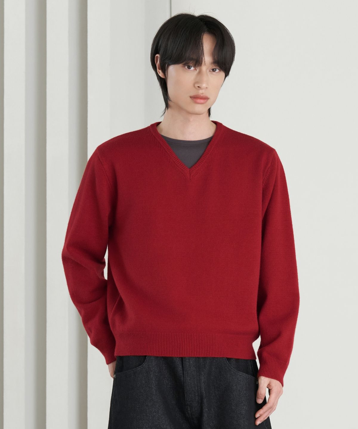 효지(HYOJI) 26 FW 워셔블 소프트 터치 브이넥 크롭 니트 (5컬러)