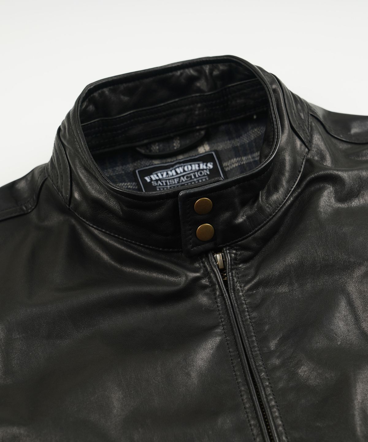 프리즘웍스(FRIZMWORKS) WAXED COWHIDE BUDDY HARRINGTON JACKET _ BLACK