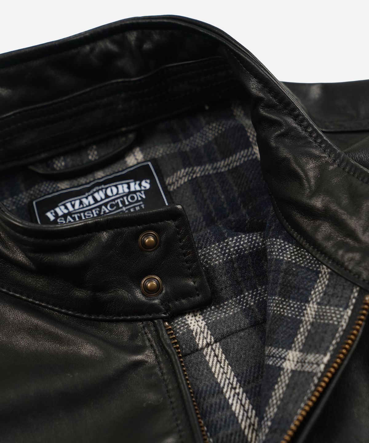 프리즘웍스(FRIZMWORKS) WAXED COWHIDE BUDDY HARRINGTON JACKET _ BLACK
