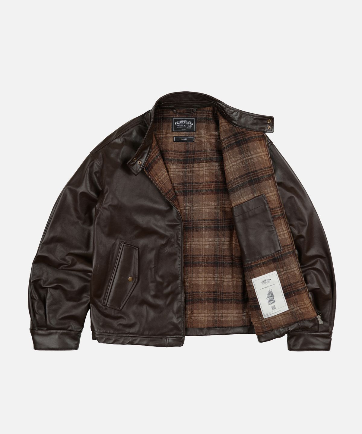 프리즘웍스(FRIZMWORKS) WAXED COWHIDE BUDDY HARRINGTON JACKET _ BROWN