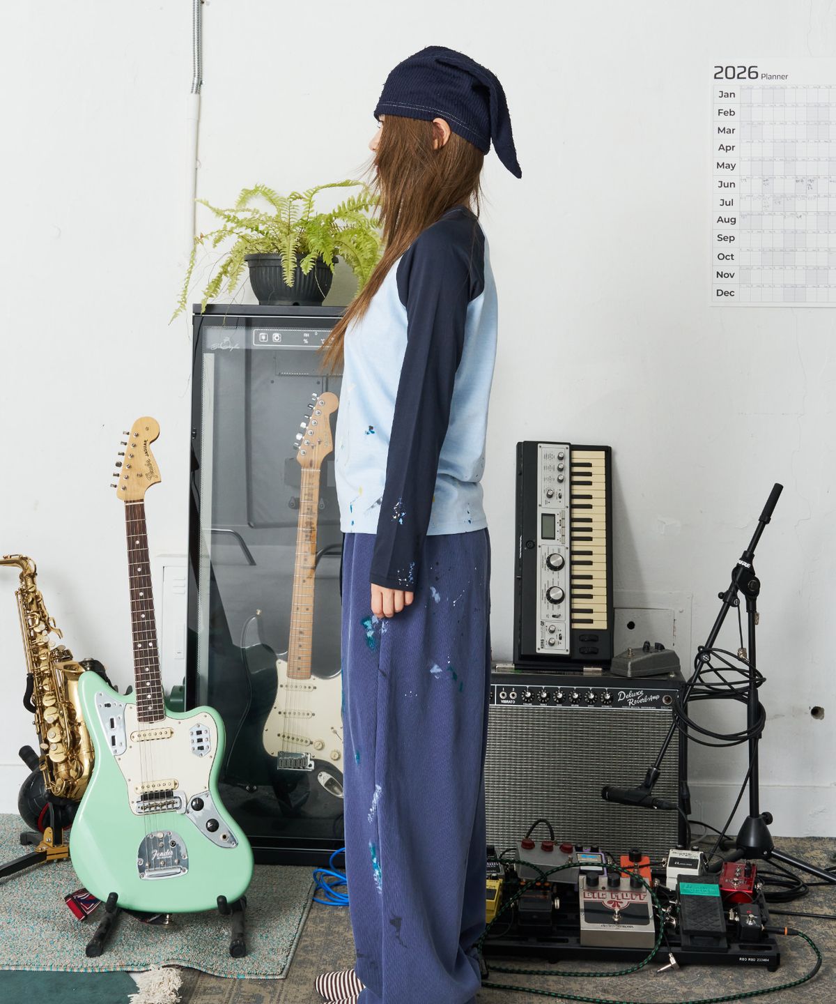 낫뉴(NOT NEW) Painting Raglan Sleeve Navy