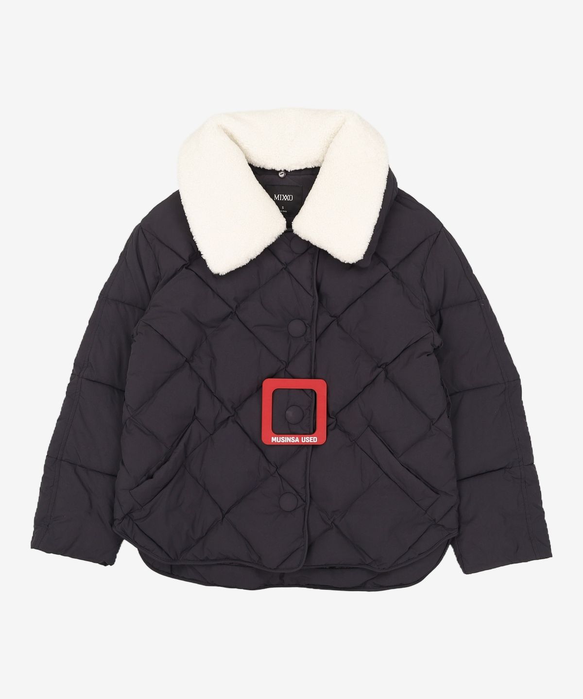 미쏘(MIXXO) 덤블카라 벨티드 숏 패딩 MIWJPCV23G S