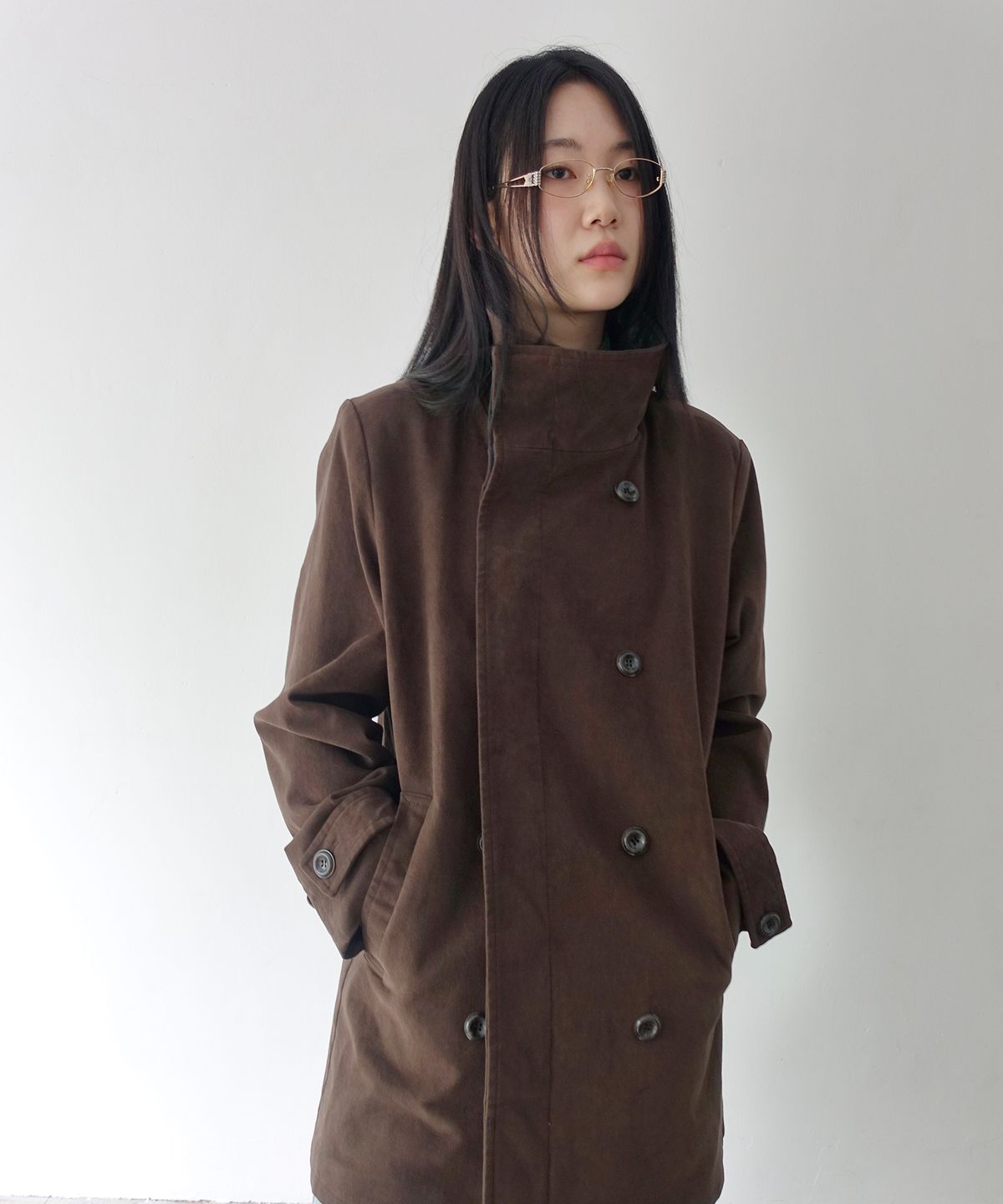 누아클레(NUAKLE) (w) 빈센트 더블 코트_브라운