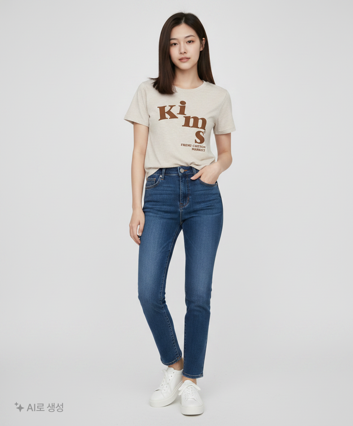 킴스 프레시 코튼 마켓(KIMS FRESH COTTON MARKET) (Unisex) Messy Alpha Logo Tee Charcoal FREE