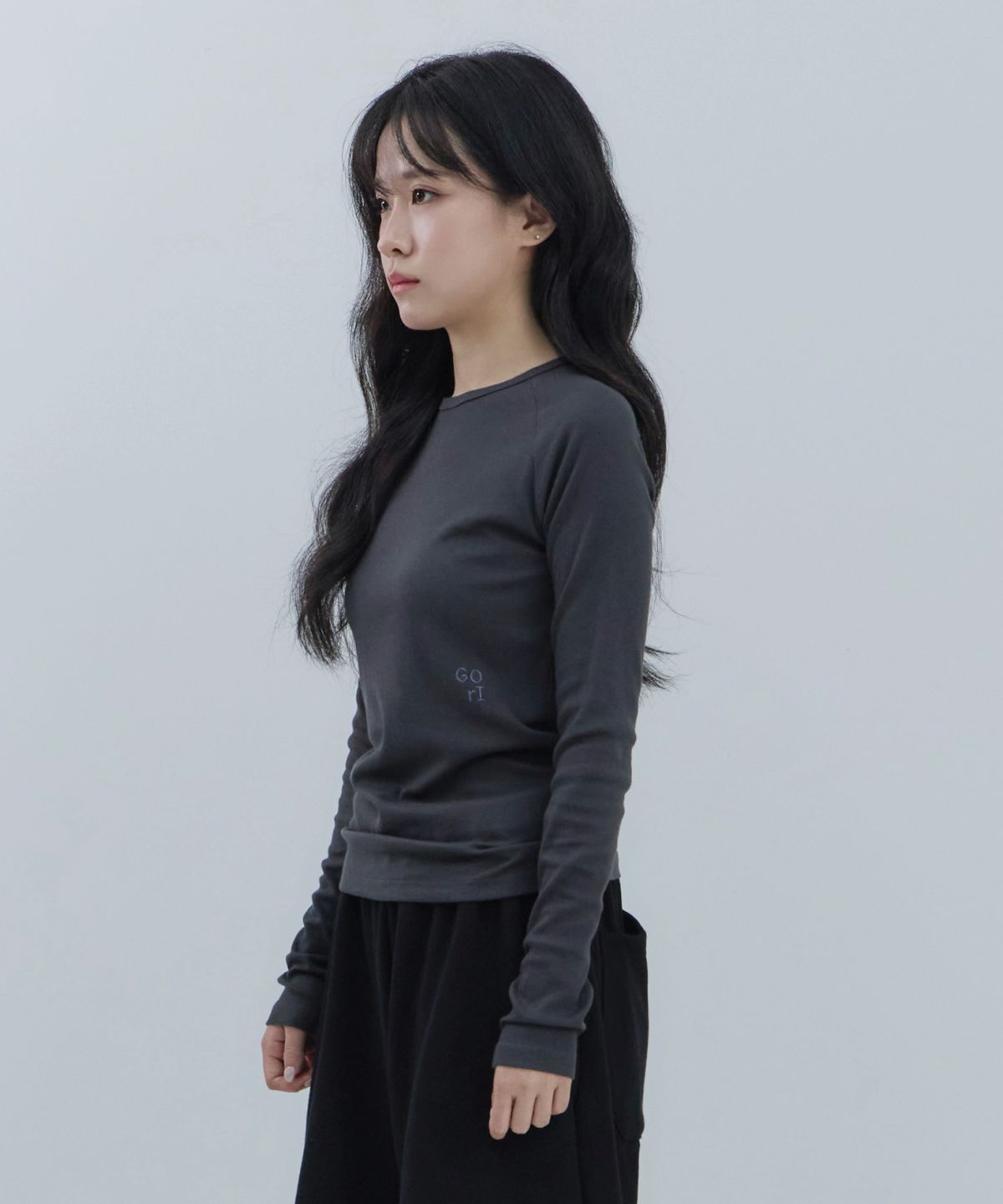 고리(GORI) Modal Raglan Long Sleeve (charcoal)