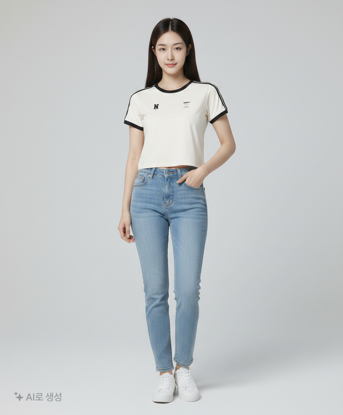 엔디와이(NDY) 우먼스 스포티 NY 반팔 티셔츠 아이보리 FREE