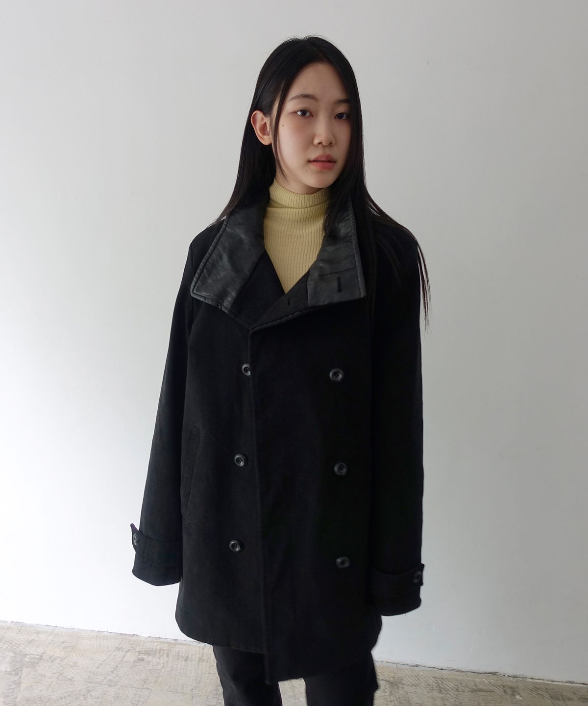 누아클레(NUAKLE) (w) 빈센트 더블 코트_블랙
