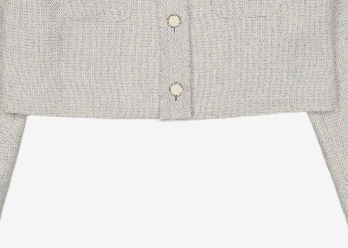 미쏘(MIXXO) 라운드넥 수술 트위드 자켓 MIWJKD323G M
