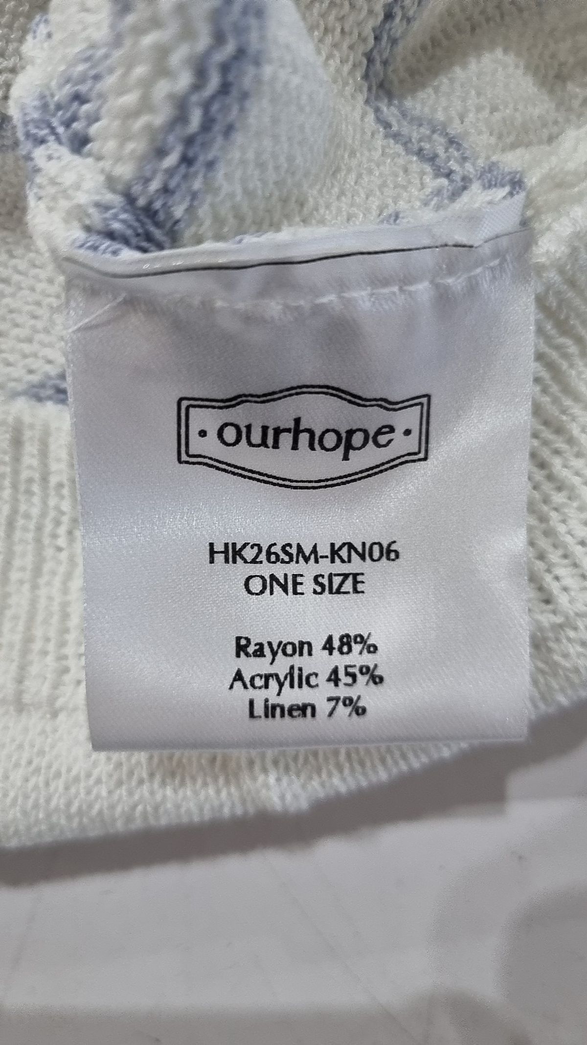 아워호프(OURHOPE) 시어 린넨 스트라이프 브이넥 니트 - Cream XS