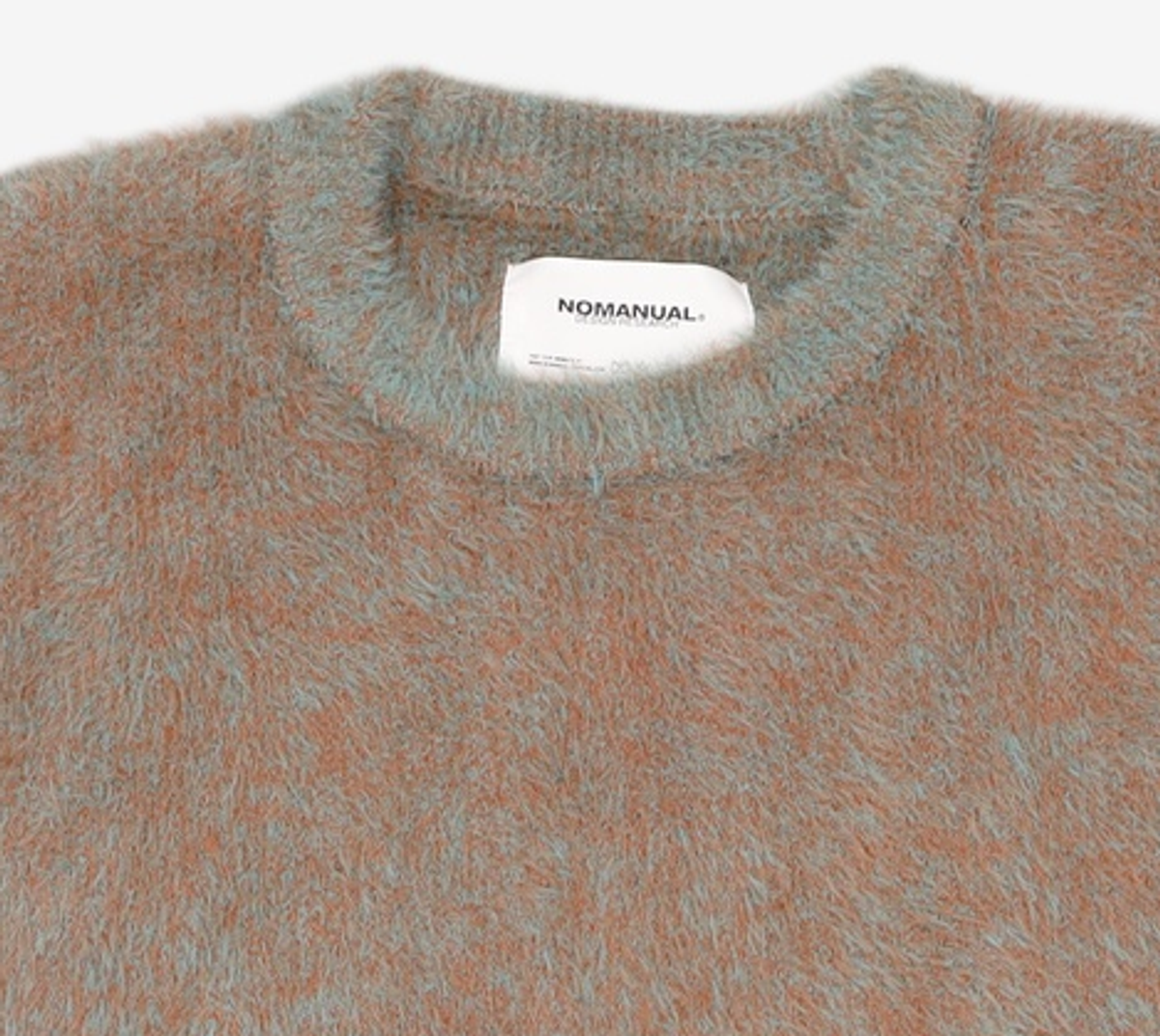 노매뉴얼(NOMANUAL) CROPPED HAIRY KNIT - CORAL REEF 100