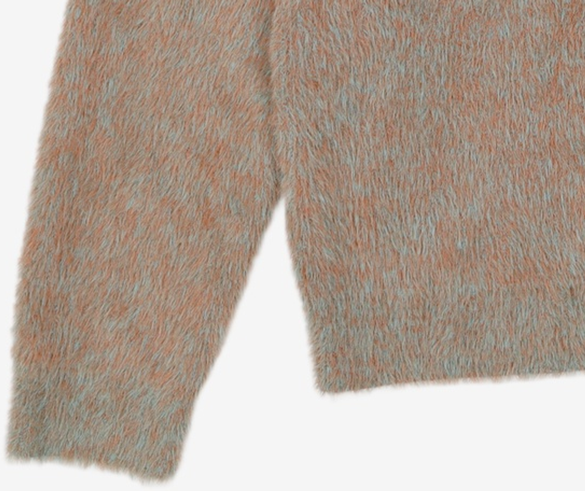 노매뉴얼(NOMANUAL) CROPPED HAIRY KNIT - CORAL REEF 100