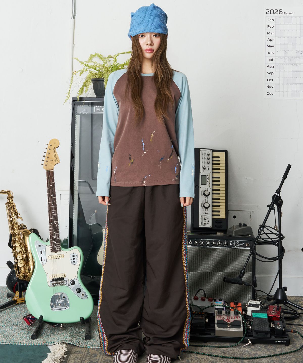 낫뉴(NOT NEW) Ethnic Track Pants Dark Brown
