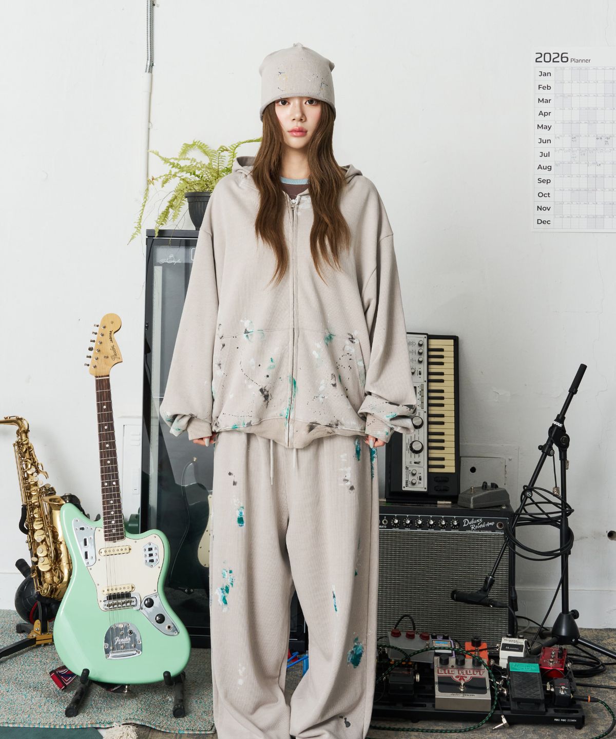 낫뉴(NOT NEW) Painting Sweatpants Grey