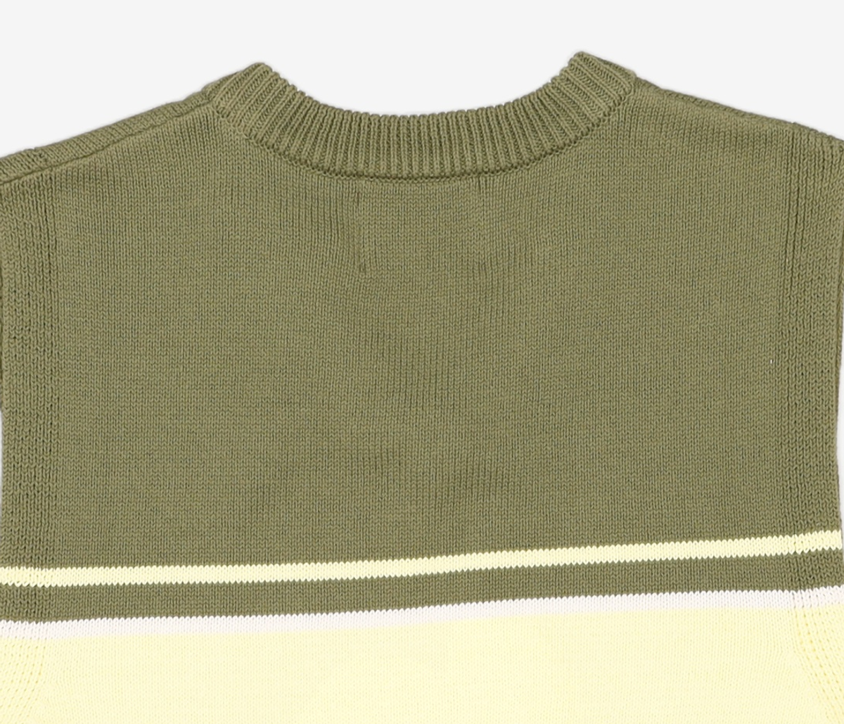 꼬모니노즈(COMONINOZ) STRIPE KNIT VEST [KHAKI] S