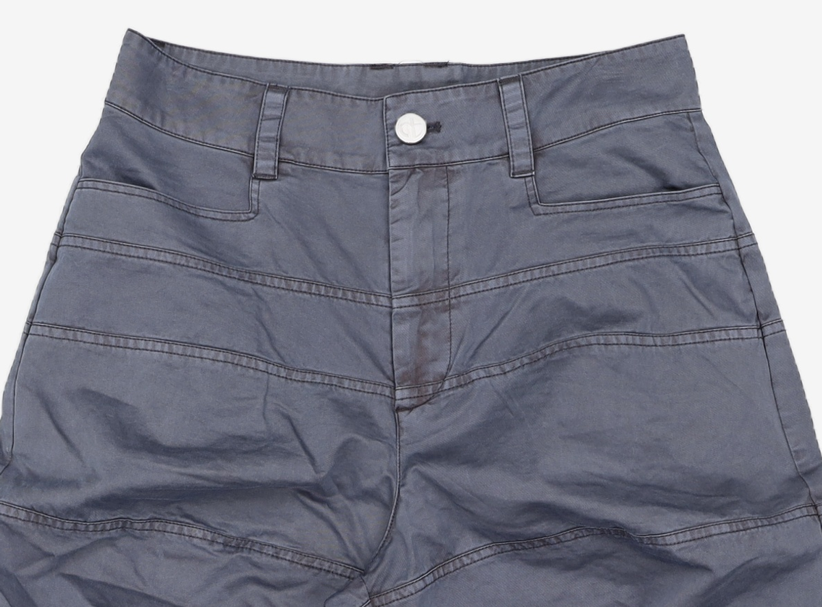 노매뉴얼(NOMANUAL) CURVED HALF PANTS - WASHED NAVY S