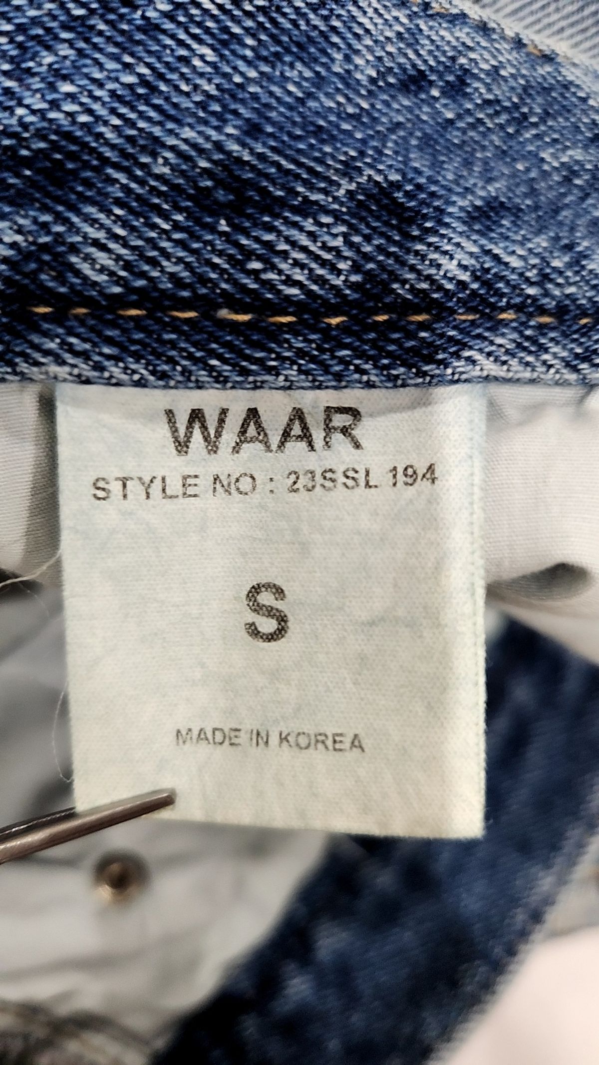 와르(WAAR) 청/데님 팬츠 S