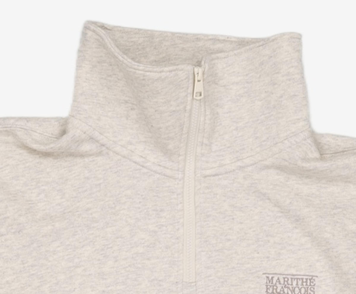 마리떼 프랑소와 저버(MARITHÉ + FRANҪOIS GIRBAUD) CLASSIC LOGO HALF ZIPUP SWEATSHIRT oatmeal M
