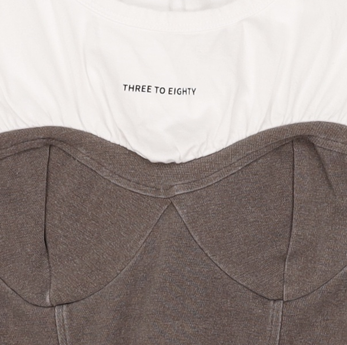 쓰리투에이티(THREE TO EIGHTY) CORSET LAYERED T-SHIRT (CHARCOAL) ONE SIZE