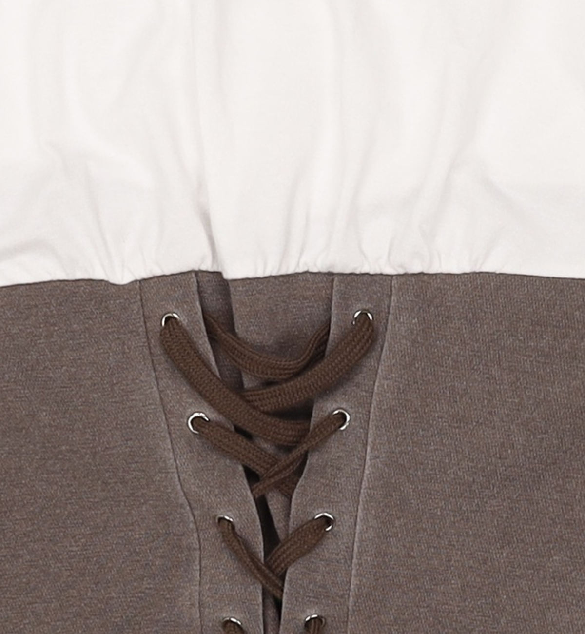쓰리투에이티(THREE TO EIGHTY) CORSET LAYERED T-SHIRT (CHARCOAL) ONE SIZE