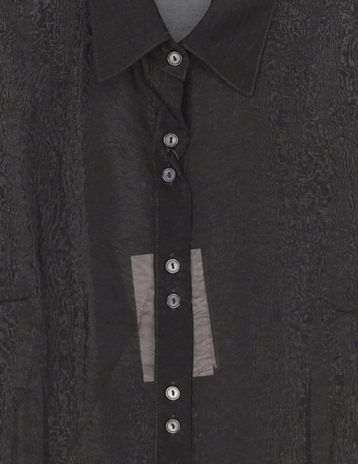 몽돌(MONGDOL) 크링클 시스루 숏 퍼프 슬리브 셔츠 블랙 MDSH022BLACK FREE