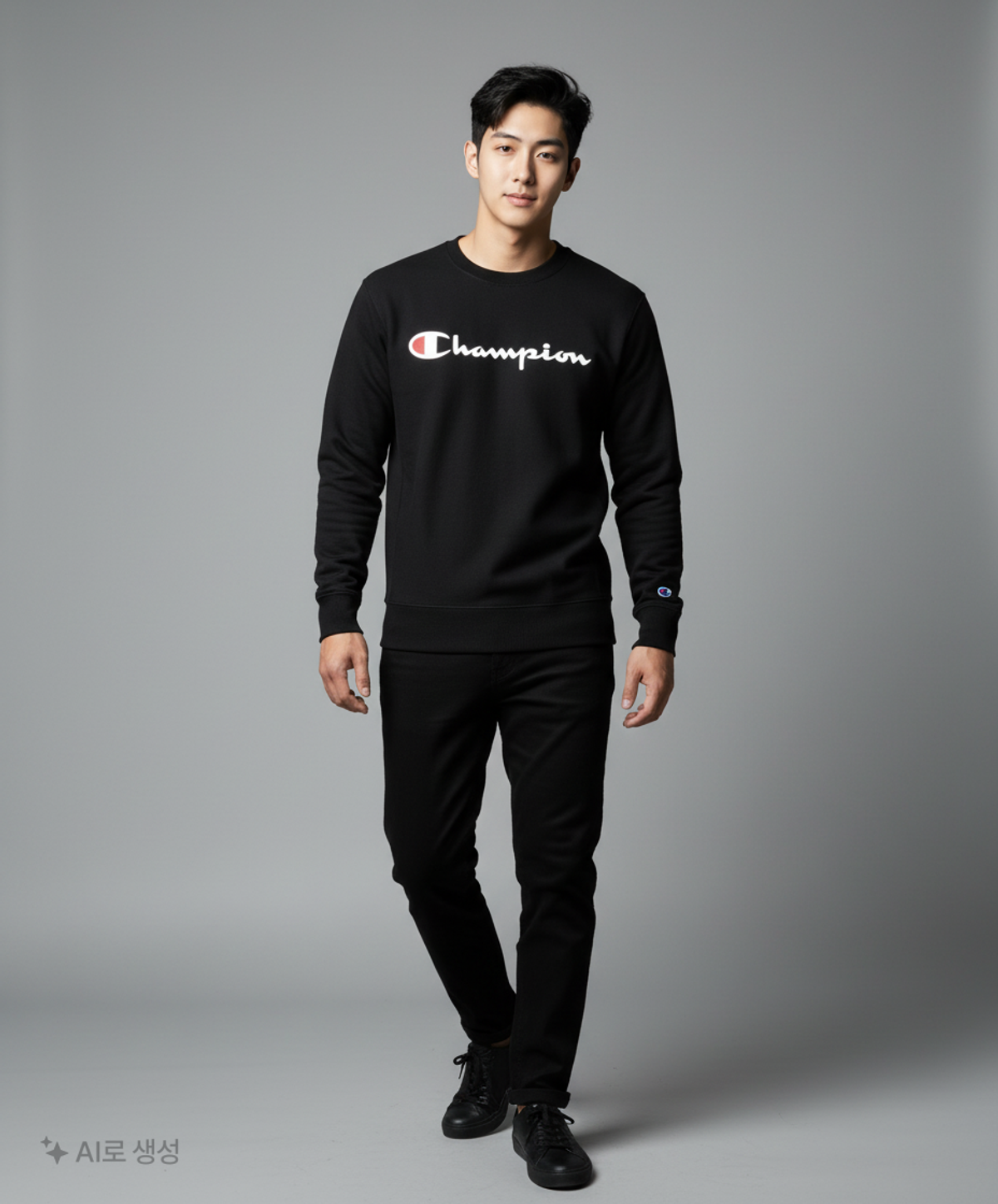 챔피온(CHAMPION) (GF88H) 파워블랜드 스크립트 프린트 맨투맨 L