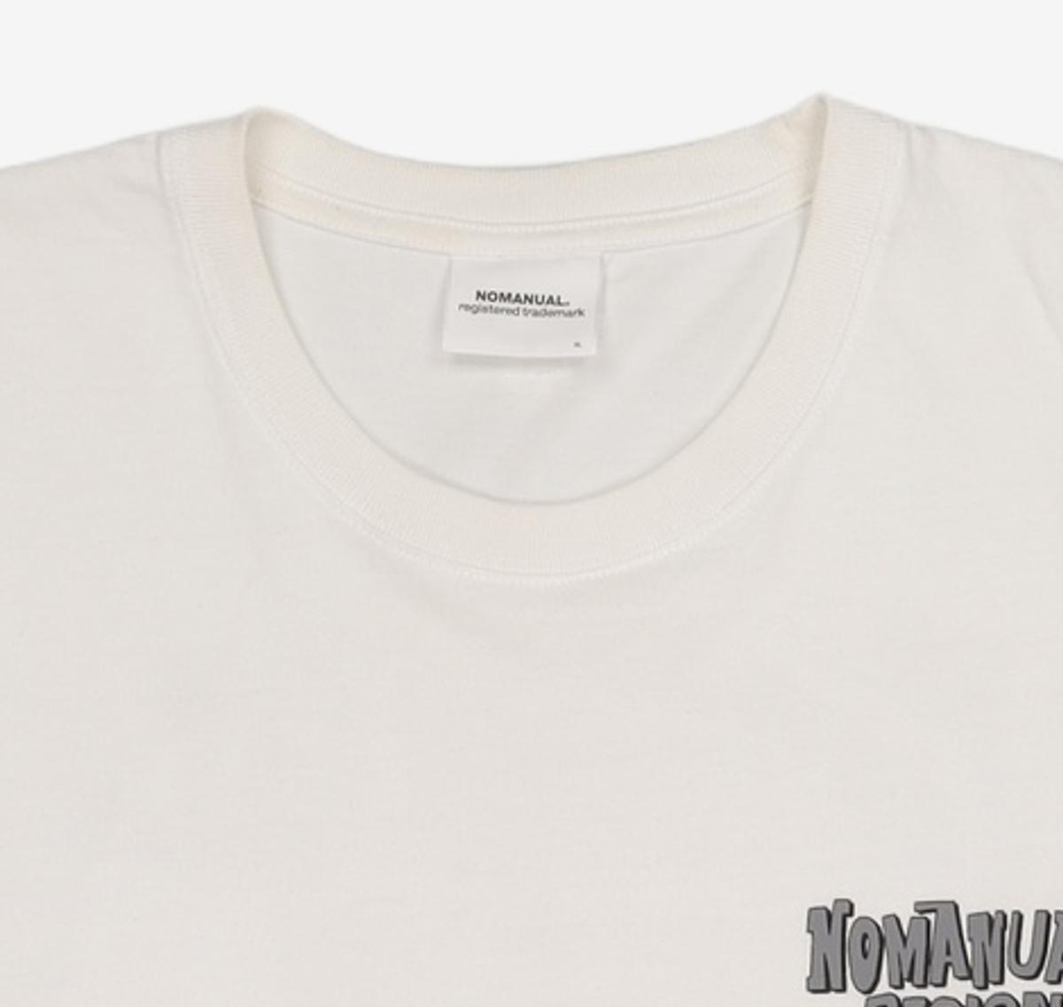 노매뉴얼(NOMANUAL) DOODLE LOGO T-SHIRT - WHITE XL