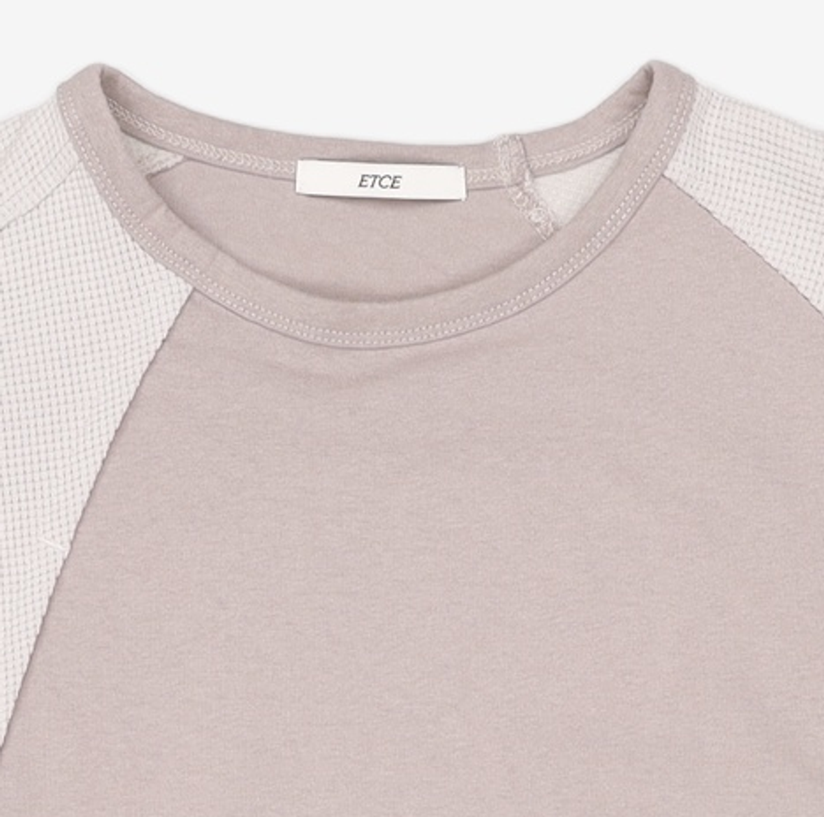 이티씨이(ETCE) MIXED PANEL T-SHIRT (LIGHT GRAY) L