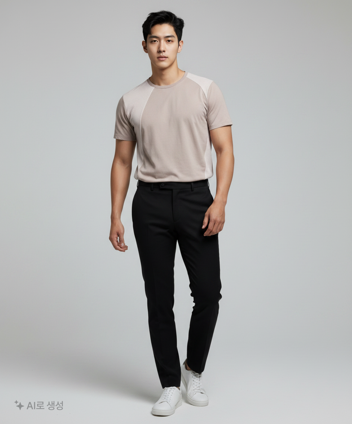 이티씨이(ETCE) MIXED PANEL T-SHIRT (LIGHT GRAY) L