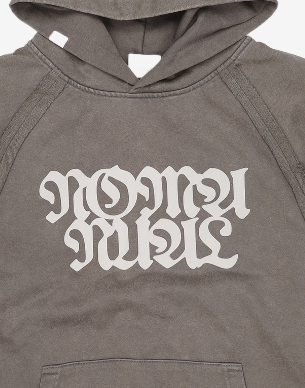 노매뉴얼(NOMANUAL) R.S RAW EDGE HOODIE - WASHED CHARCOAL M