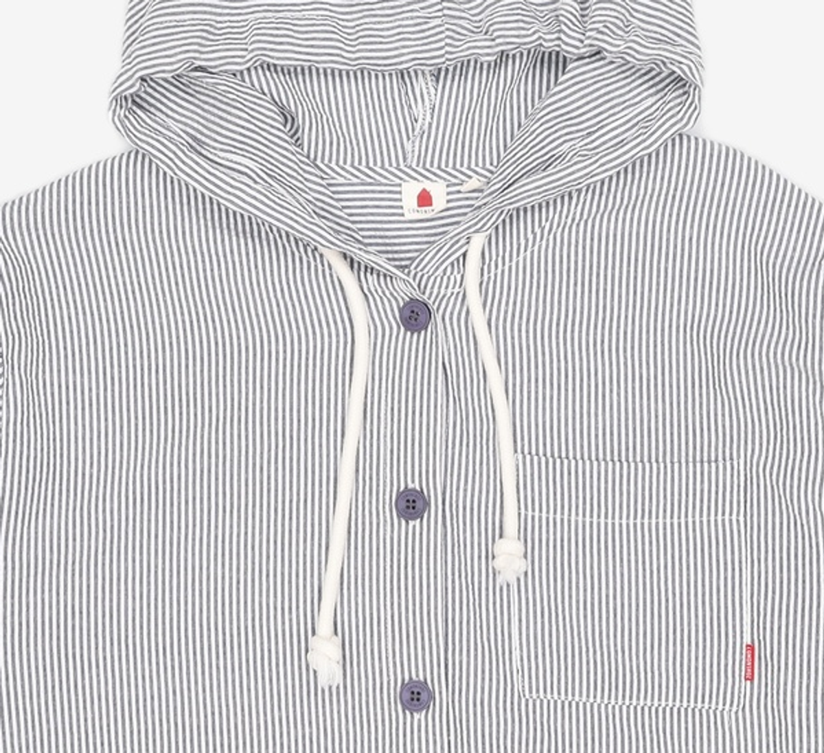 꼬모니노즈(COMONINOZ) W SHEER HOODED SHIRTS [3 COLOR] FREE