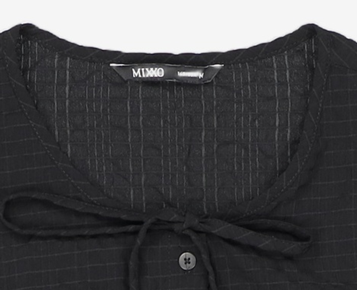 미쏘(MIXXO) 라운드넥 리본 블라우스_MIWBWD503G M