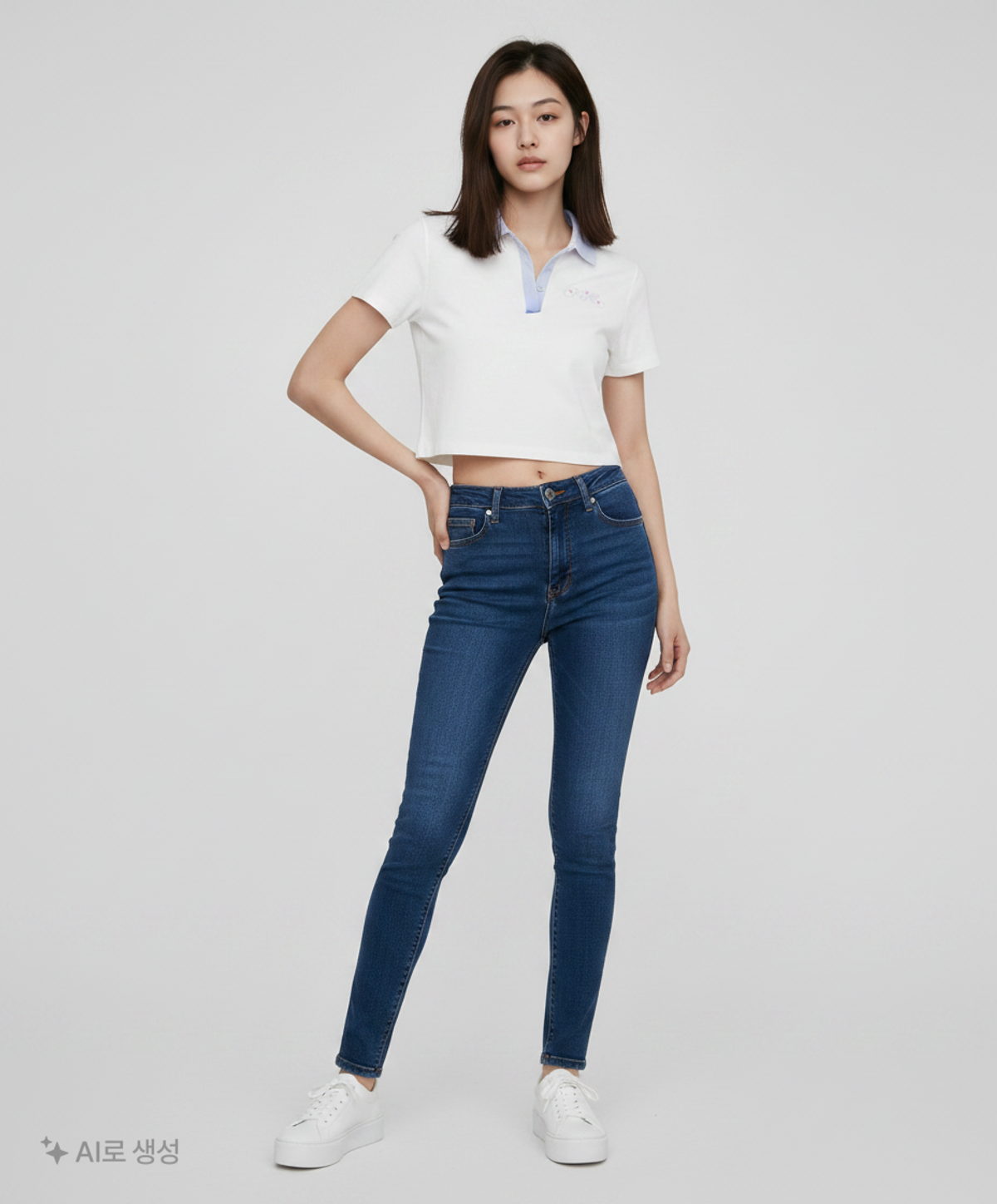 나이키(NIKE) 스포츠웨어 반소매 폴로 크롭 탑 W - 화이트 / IR7565-100 S