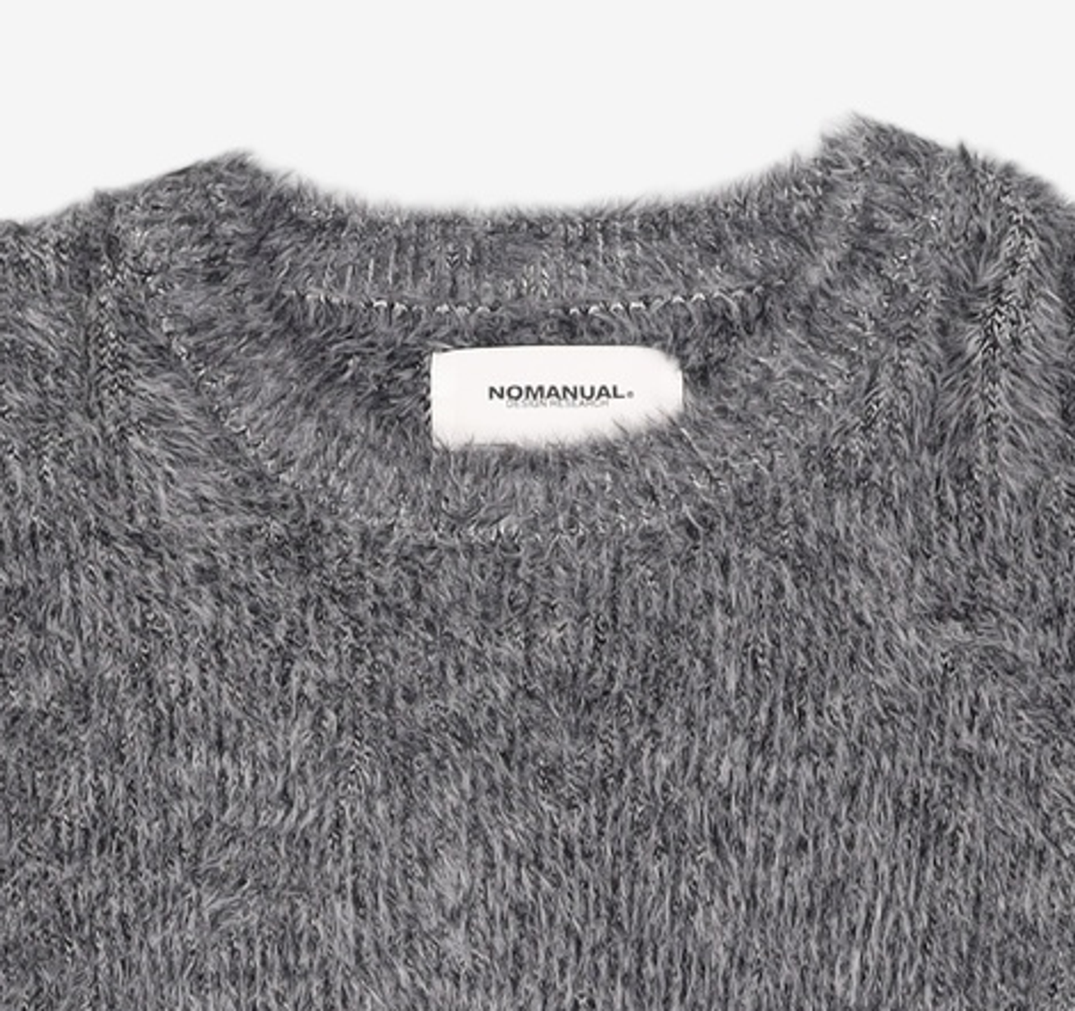 노매뉴얼(NOMANUAL) CROPPED HAIRY KNIT - MELANGE S