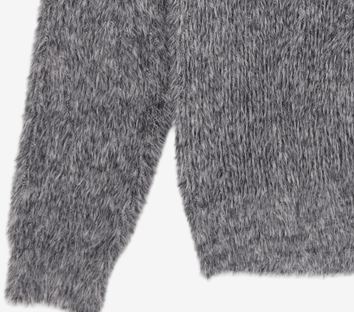 노매뉴얼(NOMANUAL) CROPPED HAIRY KNIT - MELANGE S