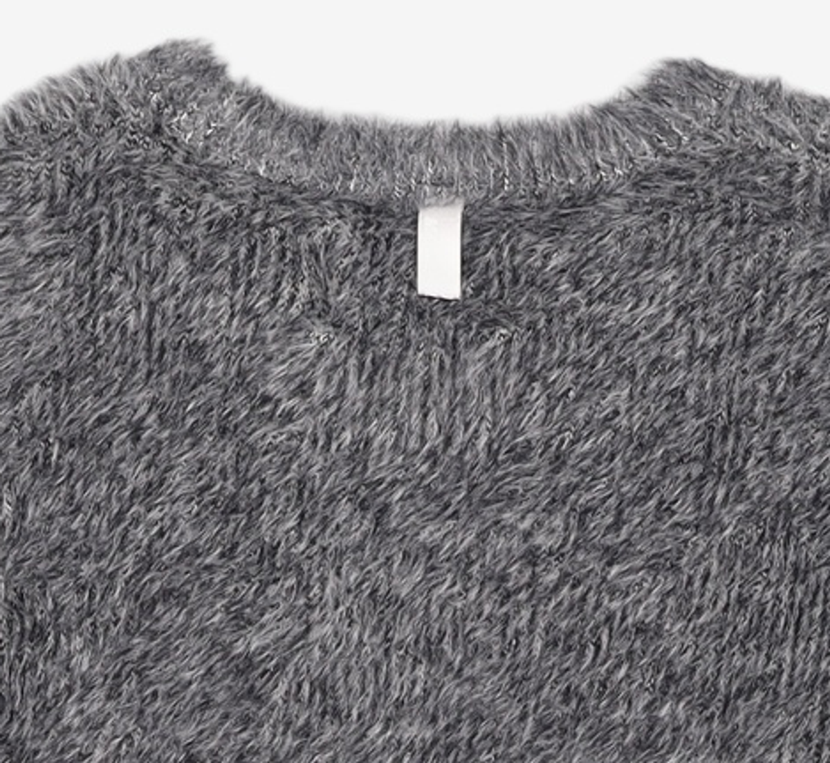 노매뉴얼(NOMANUAL) CROPPED HAIRY KNIT - MELANGE S