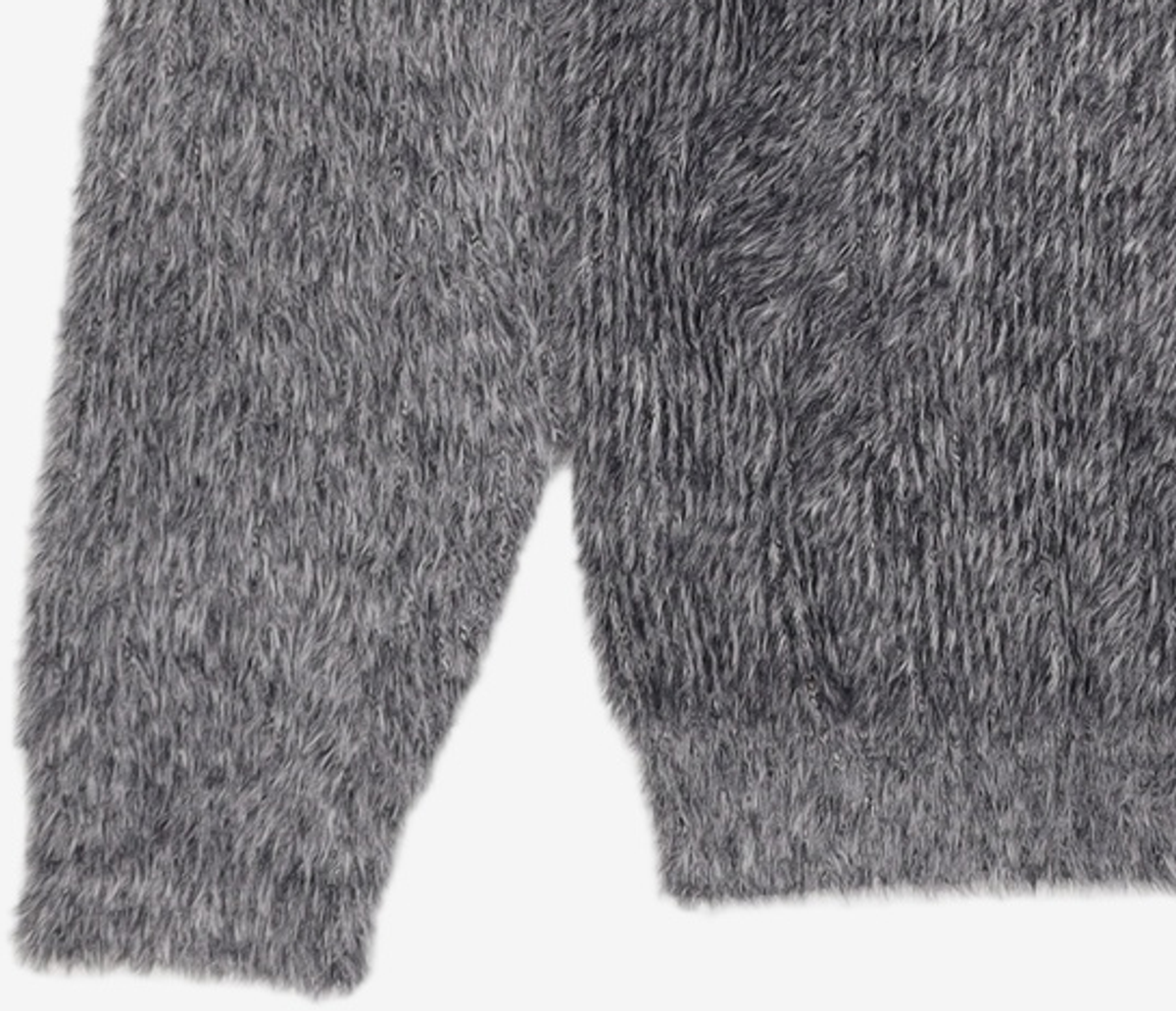 노매뉴얼(NOMANUAL) CROPPED HAIRY KNIT - MELANGE S