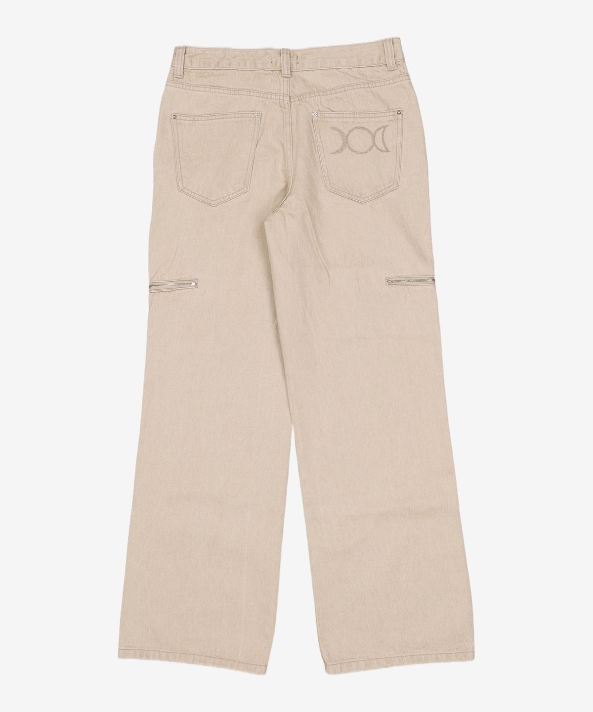 메종미네드(MAISON MINED) (W) TRIPLE MOON ZIPPER DENIM PANTS - BEIGE 2