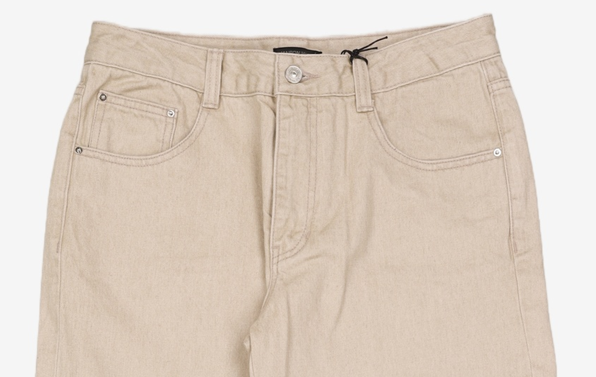 메종미네드(MAISON MINED) (W) TRIPLE MOON ZIPPER DENIM PANTS - BEIGE 2