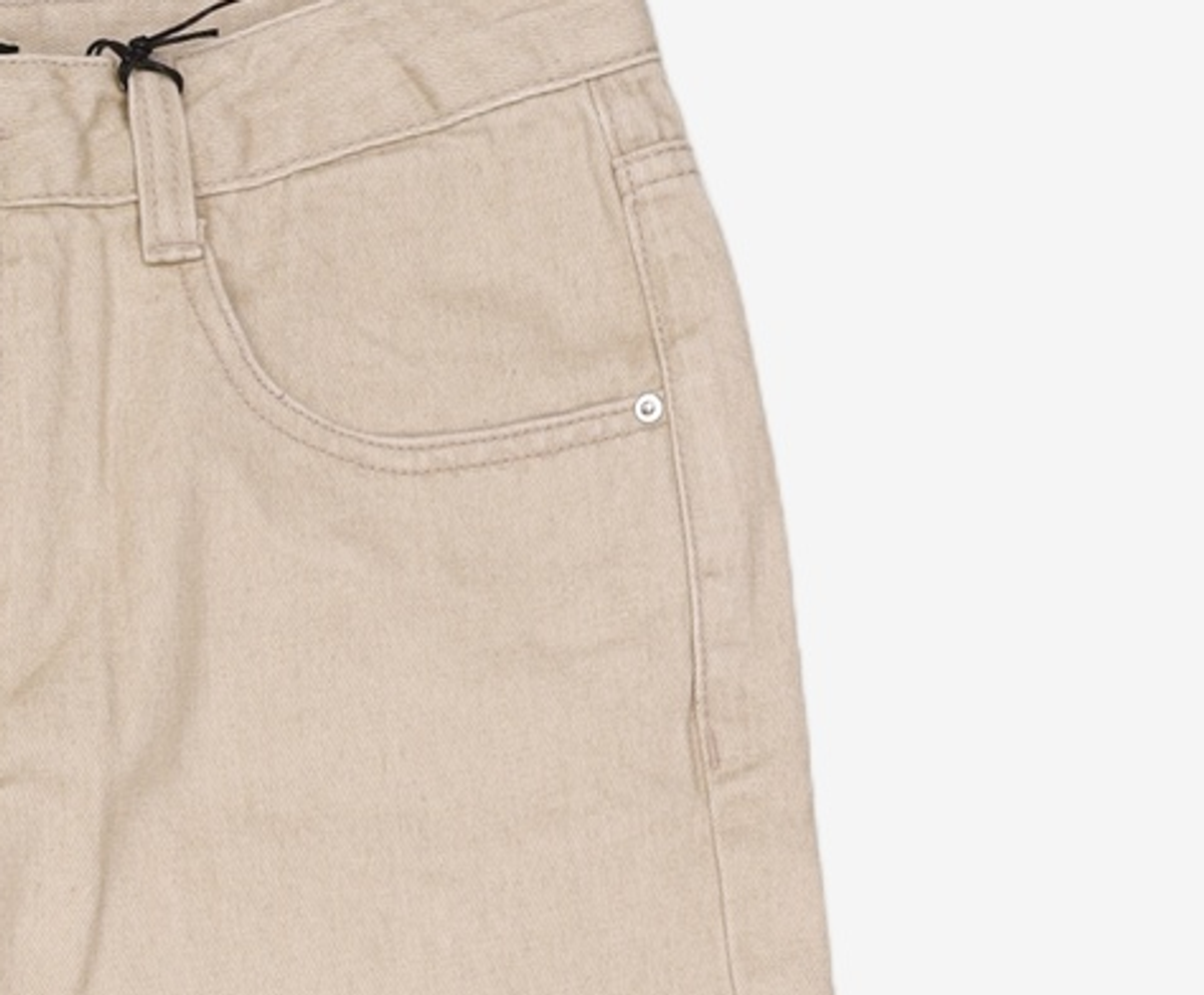 메종미네드(MAISON MINED) (W) TRIPLE MOON ZIPPER DENIM PANTS - BEIGE 2