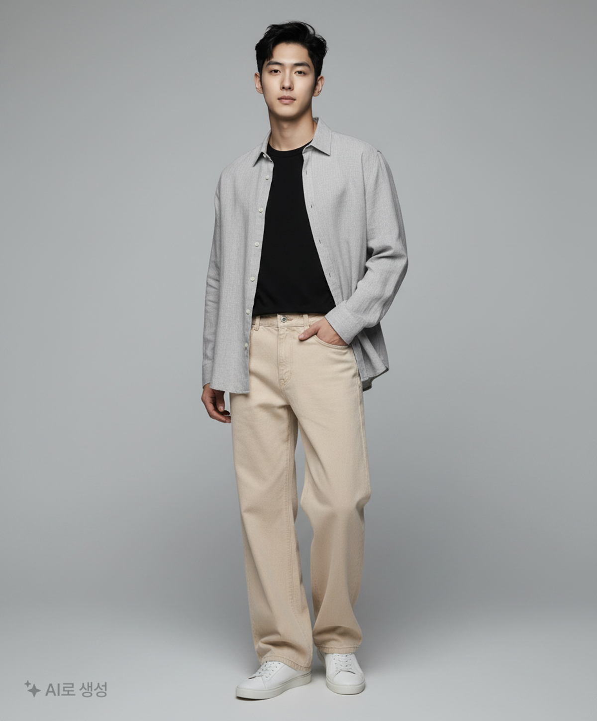 메종미네드(MAISON MINED) (W) TRIPLE MOON ZIPPER DENIM PANTS - BEIGE 2