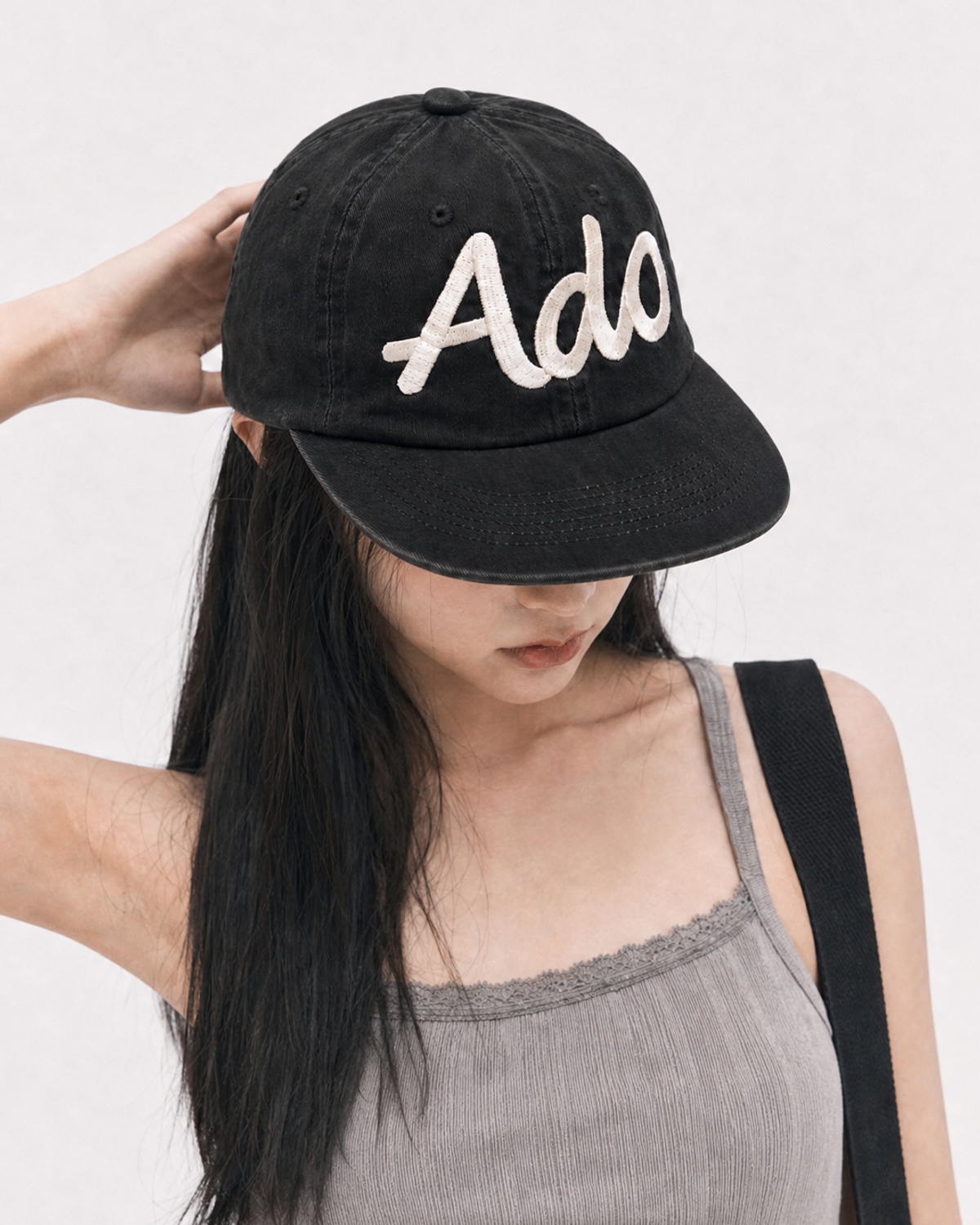 어덜트온리(ADULTONLY) Ado 6패널 플랫 빌 스냅백 (블랙)